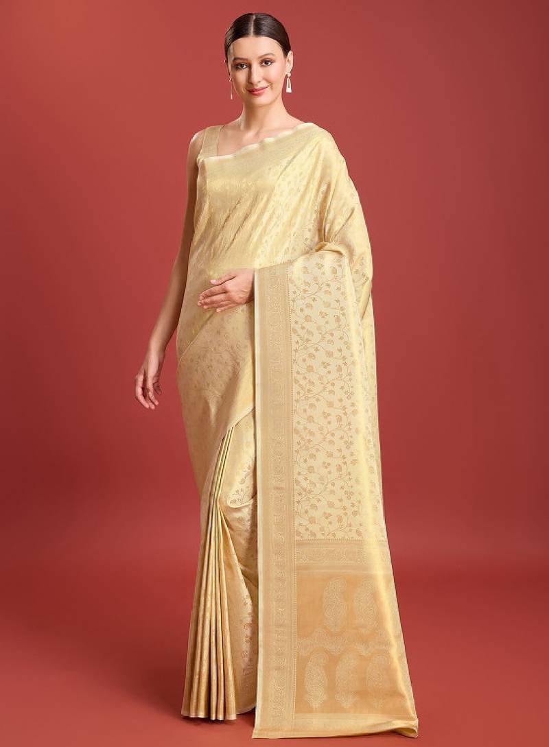 Woven design zari silk blend kanjeevaram saree