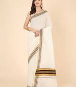Pure cotton kasavu saree