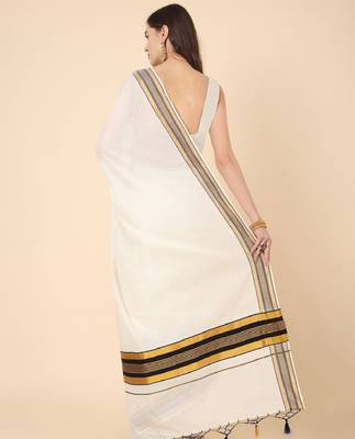 Pure cotton kasavu saree 3