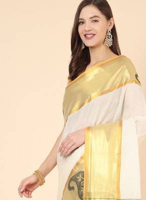 Zari pure cotton kasavu saree 2