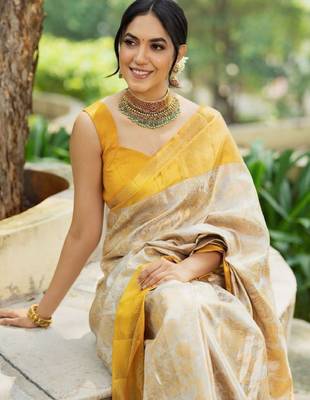 Woven design zari kanjeevaram saree 3