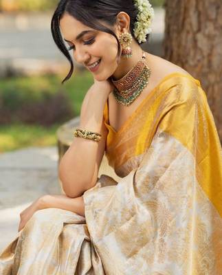 Woven design zari kanjeevaram saree 4