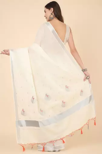 Zari pure cotton kasavu saree