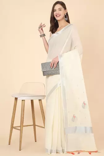 Zari pure cotton kasavu saree