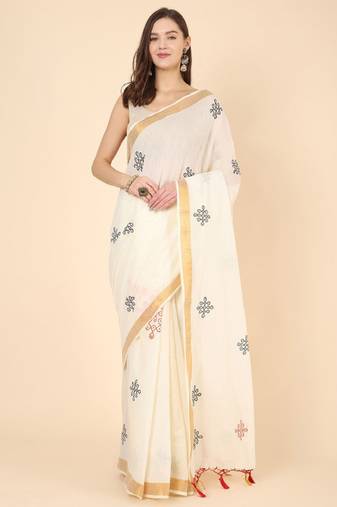 Zari pure cotton saree