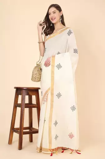Zari pure cotton saree