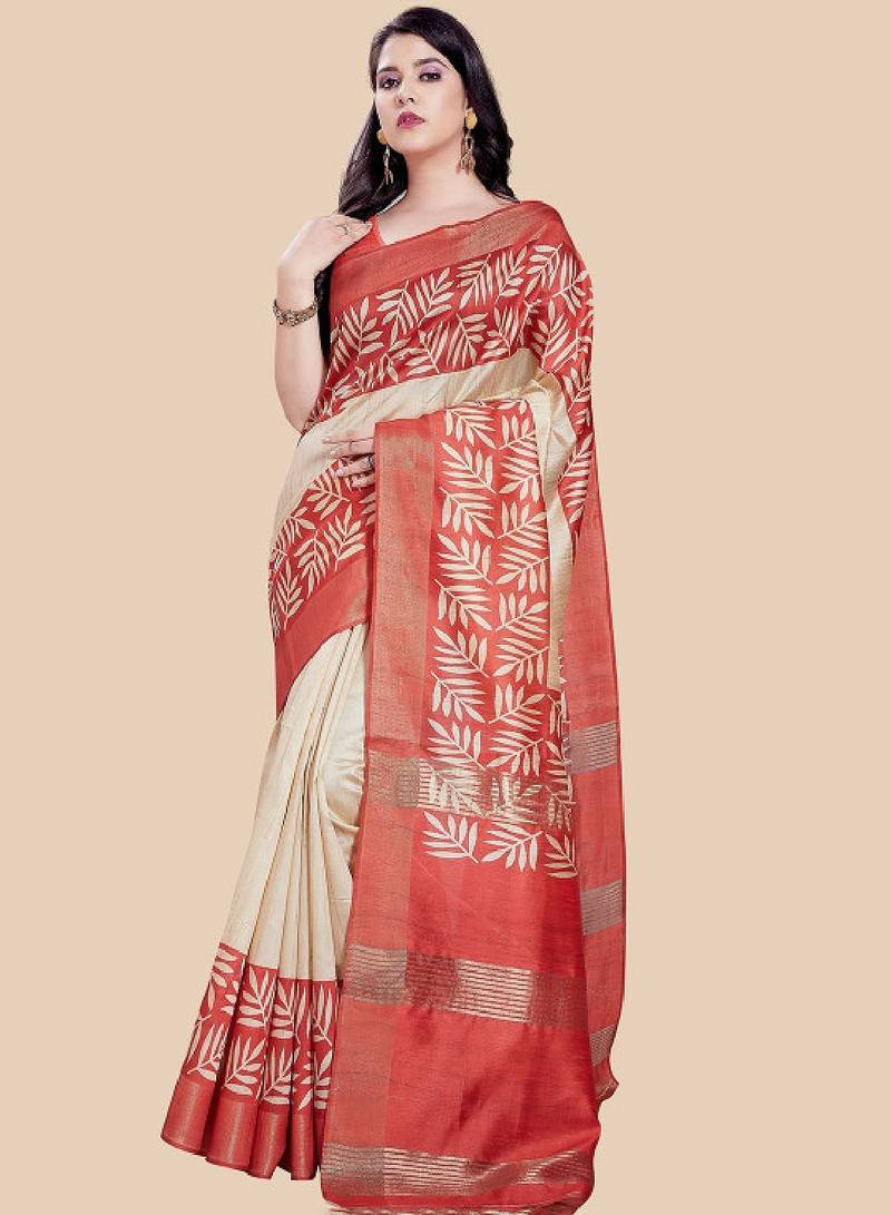 Leheriya zari art silk saree