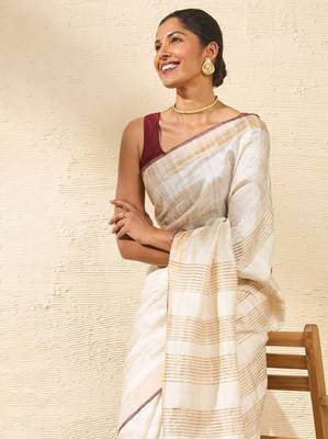 Striped zari bhagalpuri saree 1