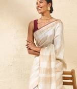 Striped zari bhagalpuri saree