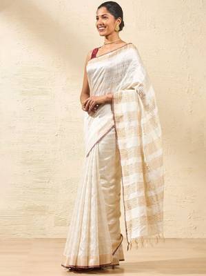 Striped zari bhagalpuri saree 3