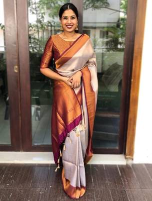 Woven design zari kanjeevaram saree 1