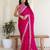 Charming rani pink silk sequins embroidered party wear saree