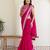 Charming rani pink silk sequins embroidered party wear saree