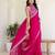 Charming rani pink silk sequins embroidered party wear saree