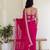 Charming rani pink silk sequins embroidered party wear saree
