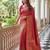 Magenta pink banarasi style paithani pure nylon satin  saree with heavy gold zari border