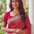 Magenta pink banarasi style paithani pure nylon satin  saree with heavy gold zari border