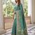 Sea green banarasi style paithani pure nylon satin  saree with heavy gold zari border