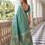 Sea green banarasi style paithani pure nylon satin  saree with heavy gold zari border