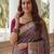 Wine banarasi style paithani pure nylon satin  saree with heavy gold zari border