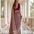 Wine banarasi style paithani pure nylon satin  saree with heavy gold zari border