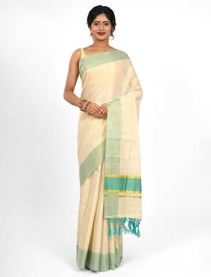 Solid tissue zari kasavu saree 2