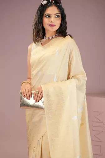 white cotton kasavu saree with zari woven design