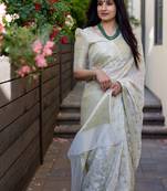 Woven design floral zari kanjeevaram saree