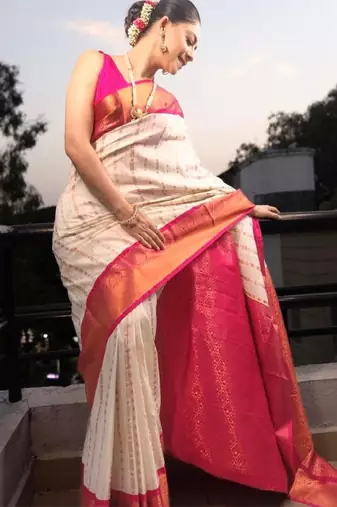 Woven design zari kanjeevaram saree