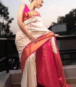 Woven design zari kanjeevaram saree