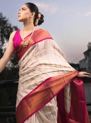 Woven design zari kanjeevaram saree 2