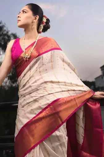 Woven design zari kanjeevaram saree