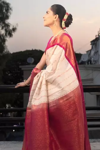 Woven design zari kanjeevaram saree