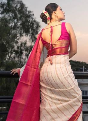 Woven design zari kanjeevaram saree 4