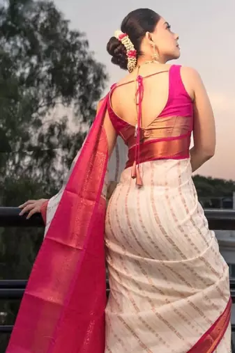 Woven design zari kanjeevaram saree