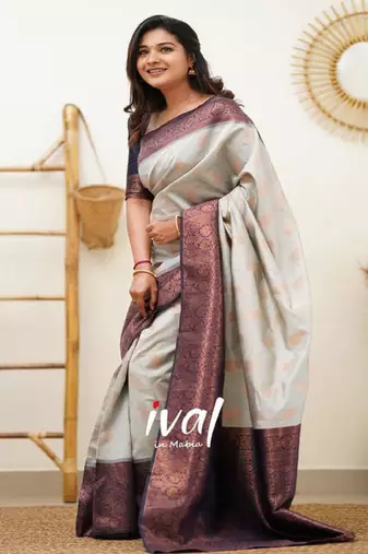 cream ethnic motifs zari woven silk blend kanjeevaram saree