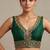 Green roman silk with coading sequence & beads work readymade blouse