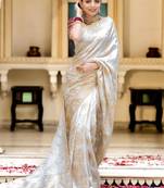 Ethnic motifs zari kanjeevaram saree