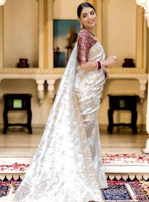 Ethnic motifs zari kanjeevaram saree 2