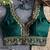 Green roman silk with coading sequence & beads work readymade blouse