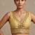Gold roman silk with coading sequence & beads work readymade blouse