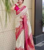 Woven design zari kanjeevaram saree
