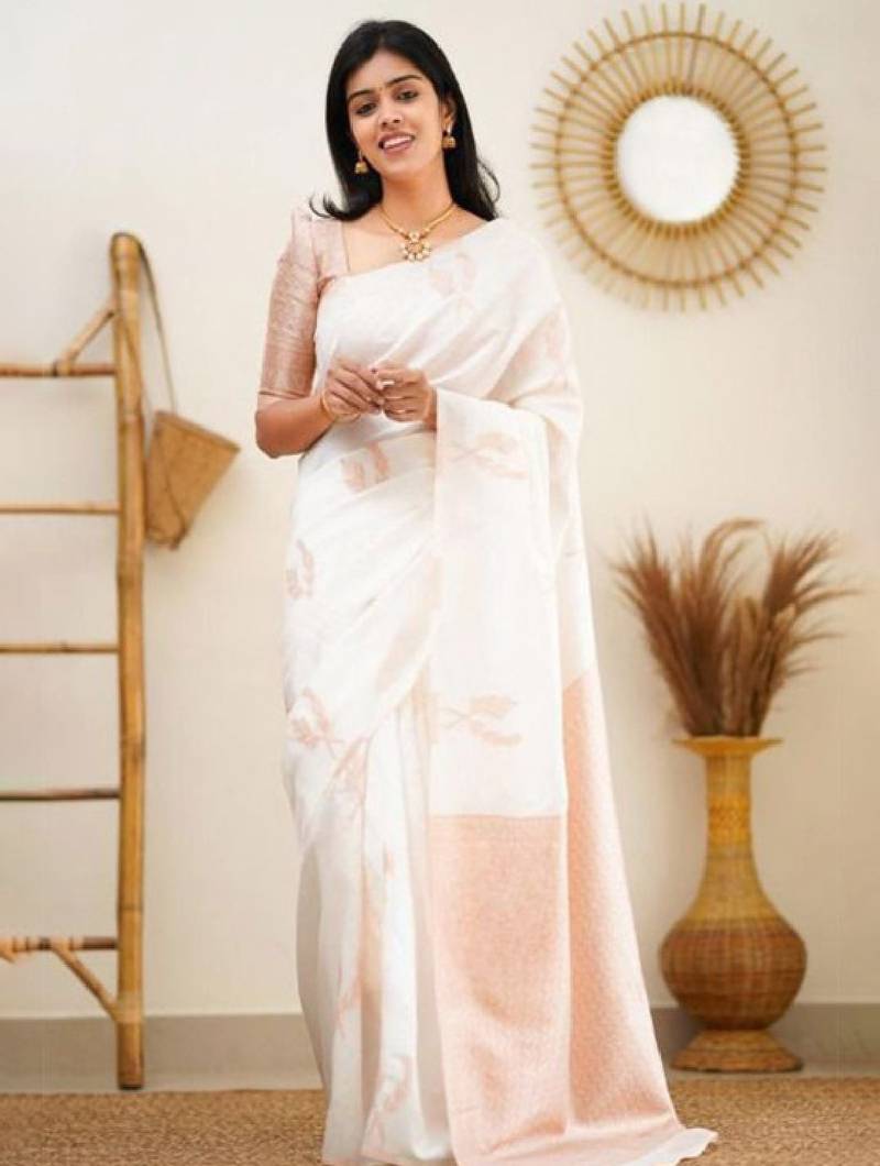 Ethnic motifs woven design zari kanjeevaram saree