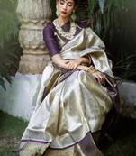 Woven design zari pure cotton kanjeevaram saree
