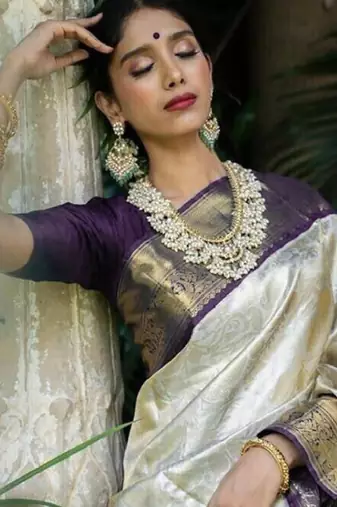 Woven design zari pure cotton kanjeevaram saree