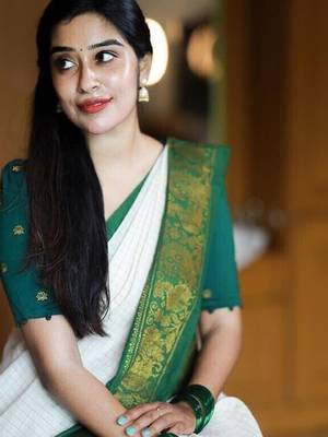 Checked woven design kanjeevaram saree 4