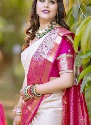 Woven design zari  kanjeevaram saree 4