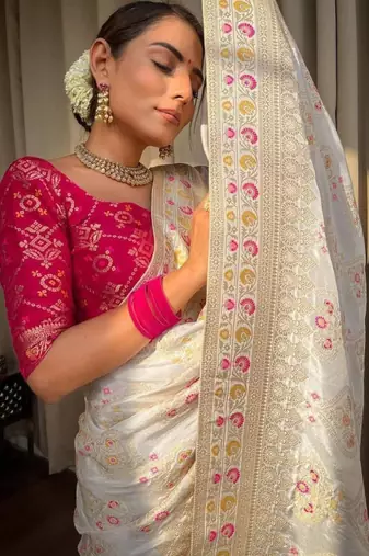 Woven design zari kanjeevaram saree
