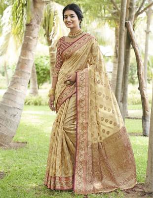 Woven design organza kanjeevaram saree 1