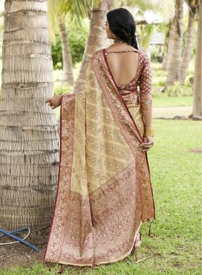 Woven design organza kanjeevaram saree 3